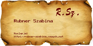 Rubner Szabina névjegykártya